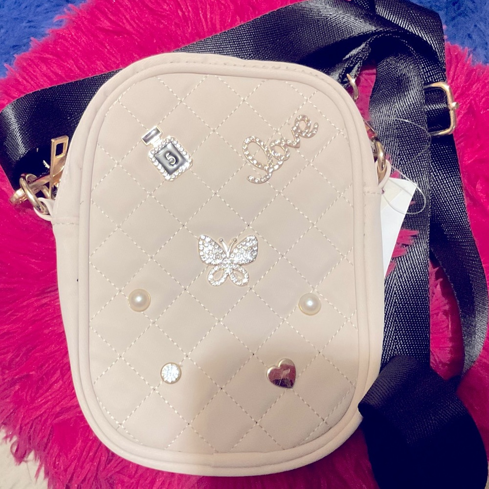 Cream and gold crossbody